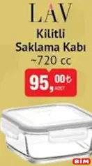 LAV KİLİTLİ SAKLAMA KABI 720 CC LAV KİLİTLİ SAKLAMA KABI 720 CC